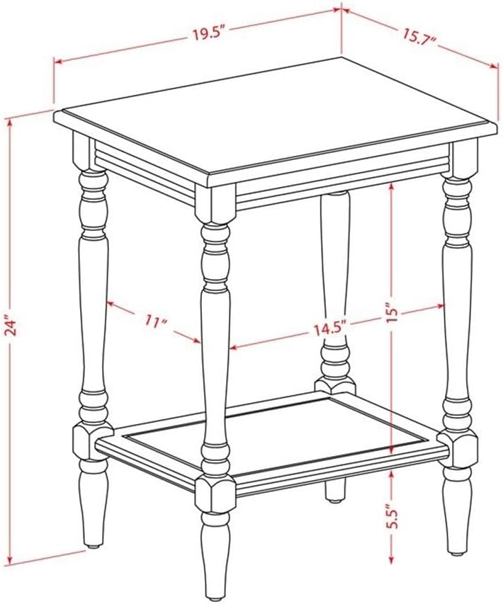 East West Furniture BF-0M-ET Bedford Bedside Table - Rectangle Modern End Table with Open Storage Shelf for Bedroom, 16x20 Inch Inch, Antique Mahogany