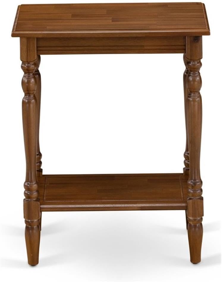 East West Furniture BF-0M-ET Bedford Bedside Table - Rectangle Modern End Table with Open Storage Shelf for Bedroom, 16x20 Inch Inch, Antique Mahogany