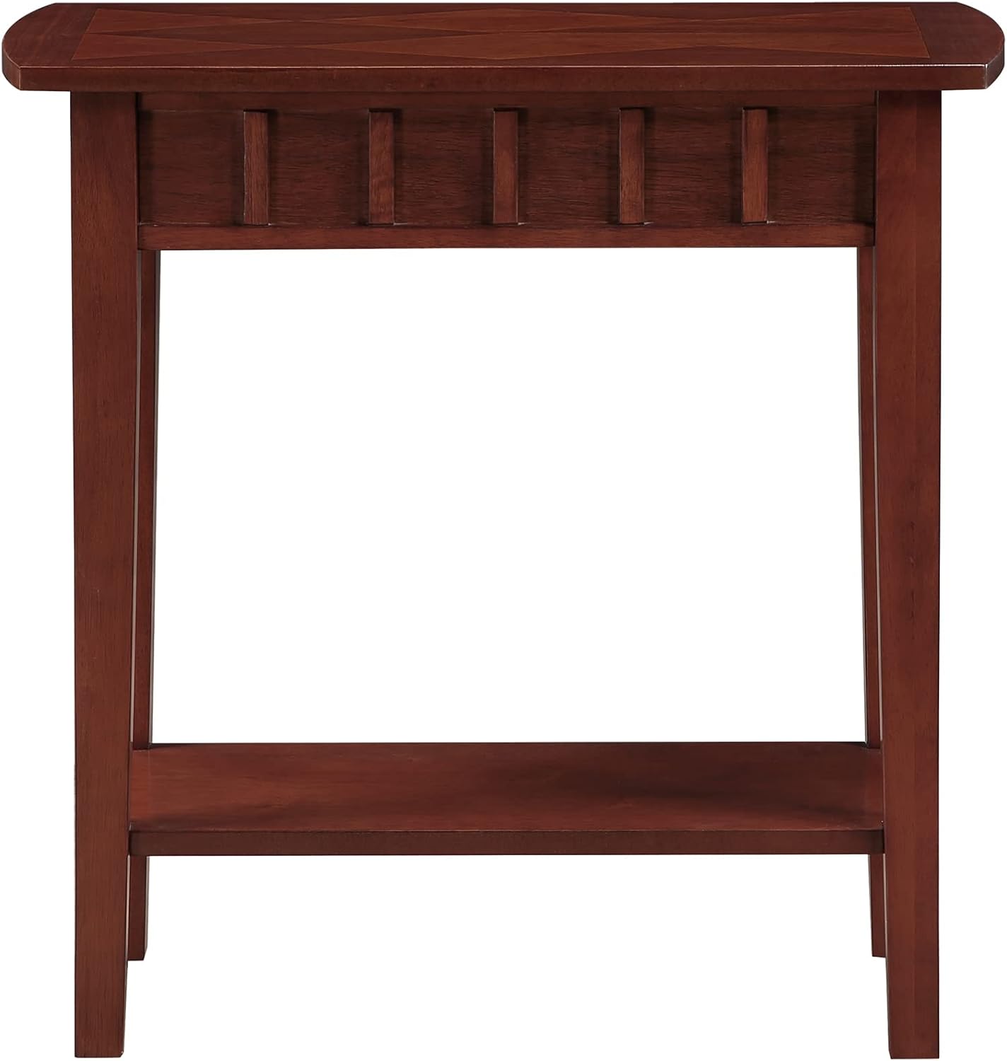 Convenience Concepts Dennis End Table with Shelf 24" - Modern Living Room Side Table with Shelf, Transitional Nightstand, Mahogany