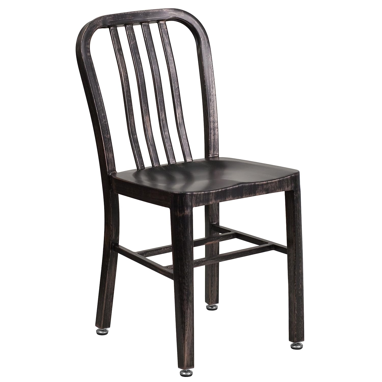 Flash Furniture Gael Indoor/Outdoor Modern Metal Dining Chairs, Commercial-Grade Galvanized Steel Restaurant Chairs, Set of 2, Silver