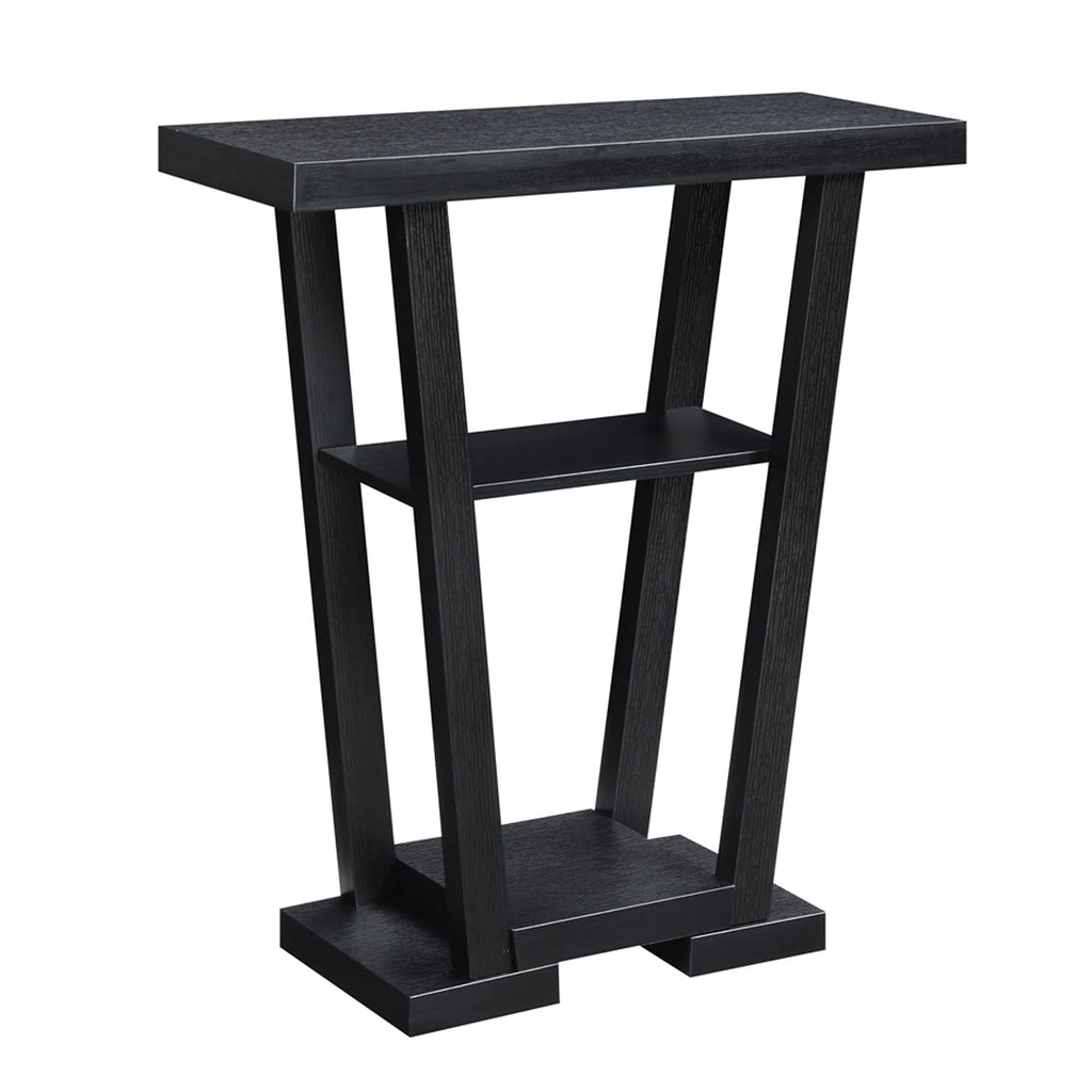 Convenience Concepts Newport V Console Table 31.5" - Modern Sofa Table with Storage Shelves, Narrow Entryway Hall Table for Living Room, Mahogany