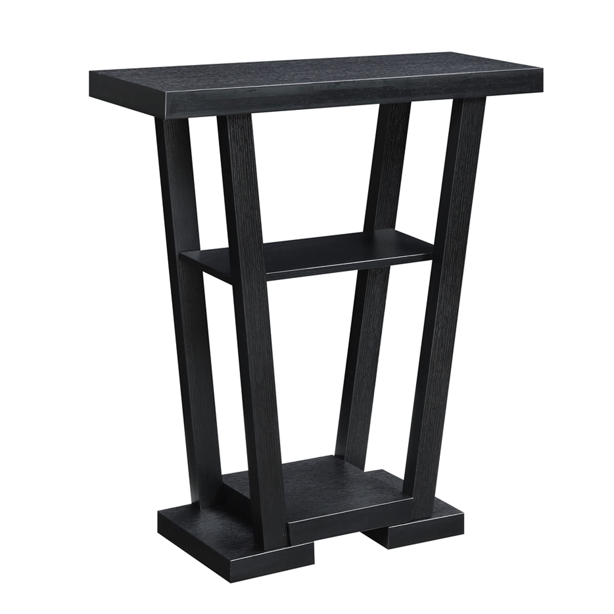 Convenience Concepts Newport V Console Table 31.5" - Modern Sofa Table with Storage Shelves, Narrow Entryway Hall Table for Living Room, Mahogany