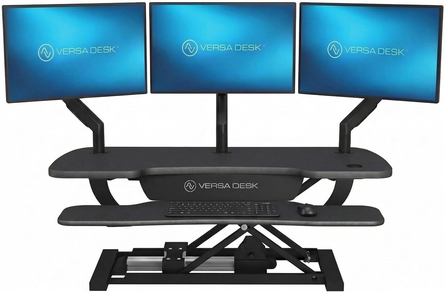 VERSADESK® PowerPro™ 40” x 24” Standing Desk Converter | 40 inch Electric Height Adjustable Sit to Stand Desk Riser w/ Keyboard Tray & USB Hub - Ergonomic Workstation for Home & Office, Black