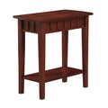 Convenience Concepts Dennis End Table with Shelf 24" - Modern Living Room Side Table with Shelf, Transitional Nightstand, Mahogany