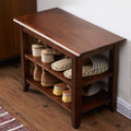 XKZG Storage Bench Wooden Shoe Rack Bench Rustic Solid Wood Entryway Bench (Brown,31.5")