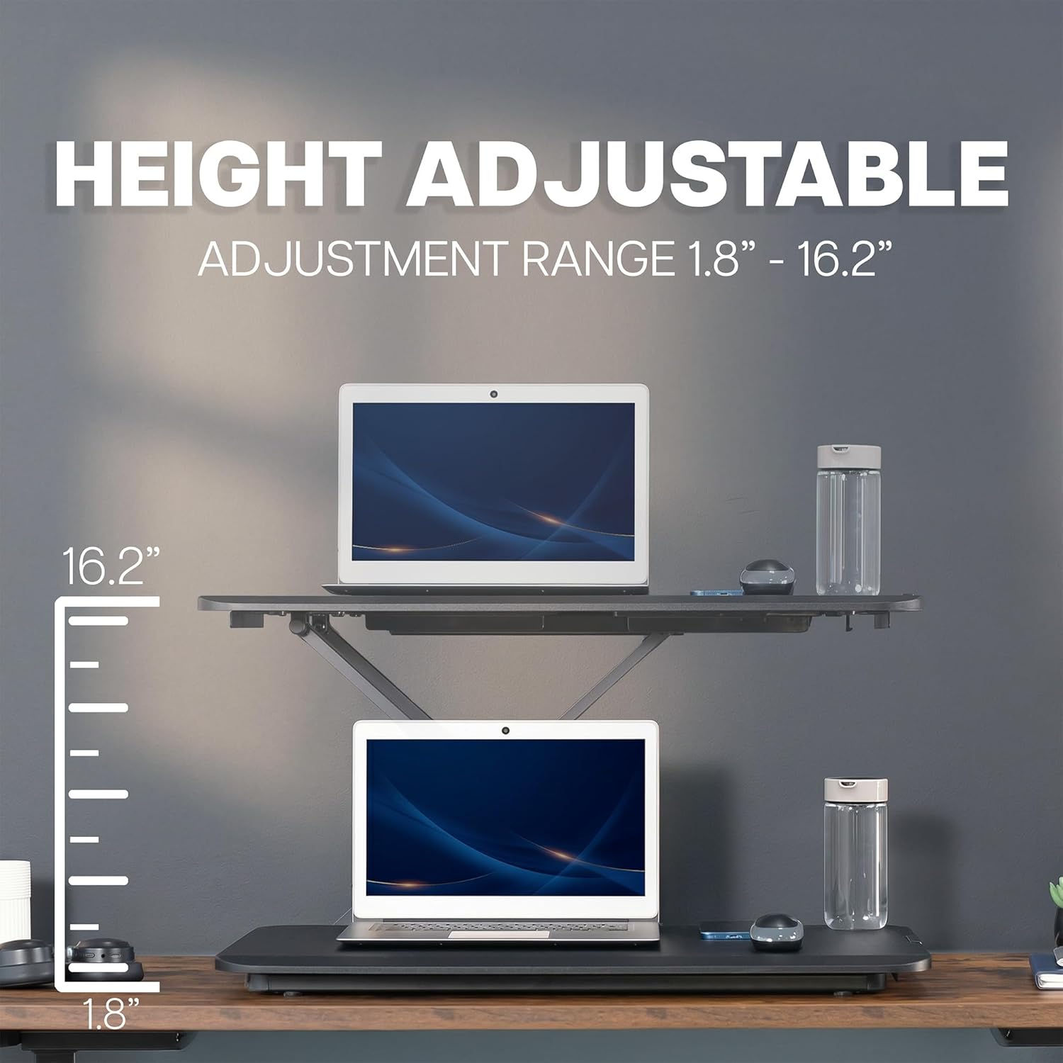 VIVO Economy Single Top Height Adjustable 29 inch Standing Desk Converter, Sit Stand Tabletop Monitor and Laptop Riser Platform Workstation, DESK-V000U