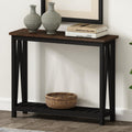ChooChoo Farmhouse Console Table, Rustic Vintage Narrow Sofa Table for Entryway, Living Room, Hallway, 40 Espresso