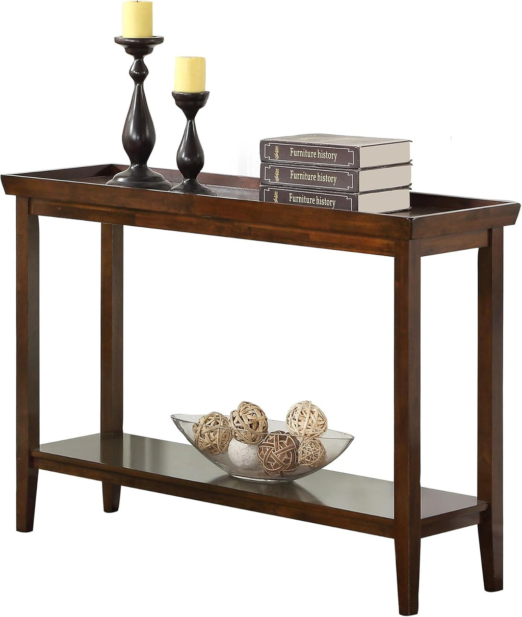 Convenience Concepts Ledgewood Console Table 48" - Modern Narrow Sofa Display Accent with Storage Shelf for Transitional, Traditional Living Room, Entryway, Hallway, or Bedroom, Espresso