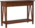 Linon Home Dcor Console Table, 42.01"w x 13.98"d x 30.71"h, Antique Tobacco
