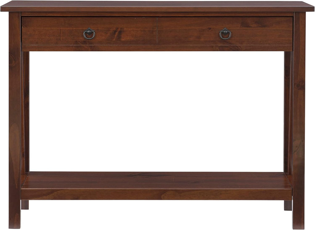 Linon Home Dcor Console Table, 42.01"w x 13.98"d x 30.71"h, Antique Tobacco