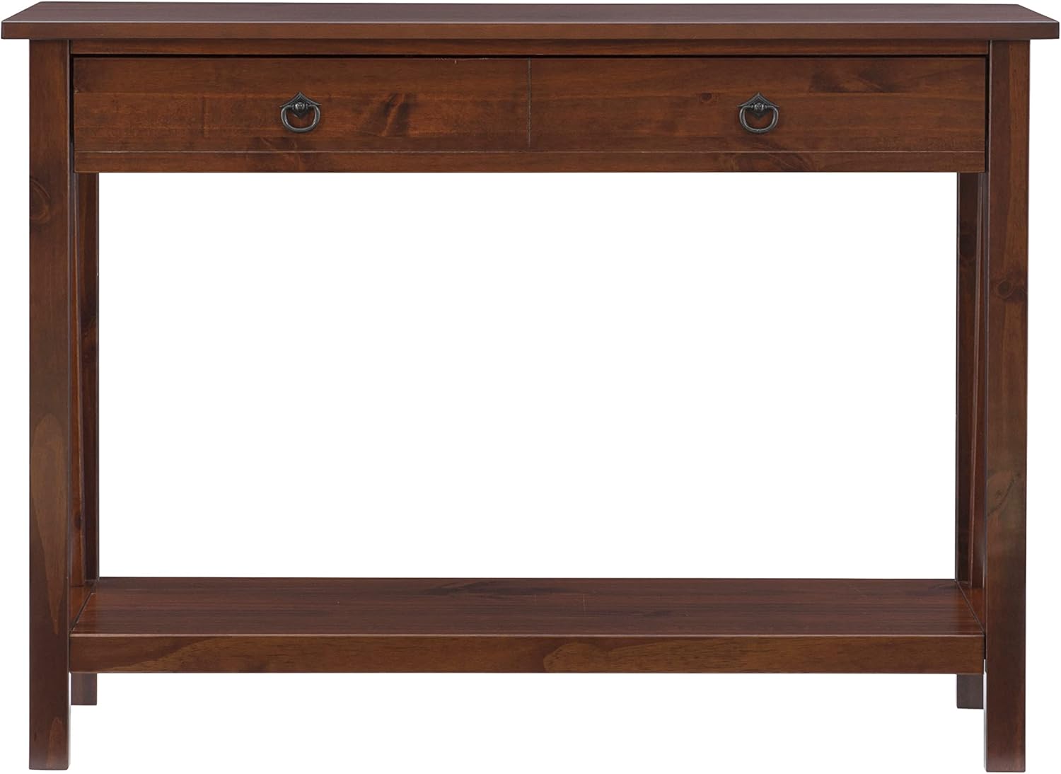 Linon Home Dcor Console Table, 42.01"w x 13.98"d x 30.71"h, Antique Tobacco