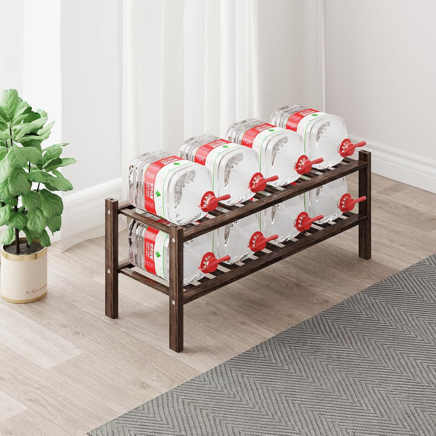 Bamboo Shoe Rack Organizer for Closet and Entryway - Space-Saving Narrow Shoe Stand - Versatile Shoe Holder for Door or Closet Shelf,Garage Bedroom can Freely Stack DIY Small Shoe Racks 3 Tier Brown