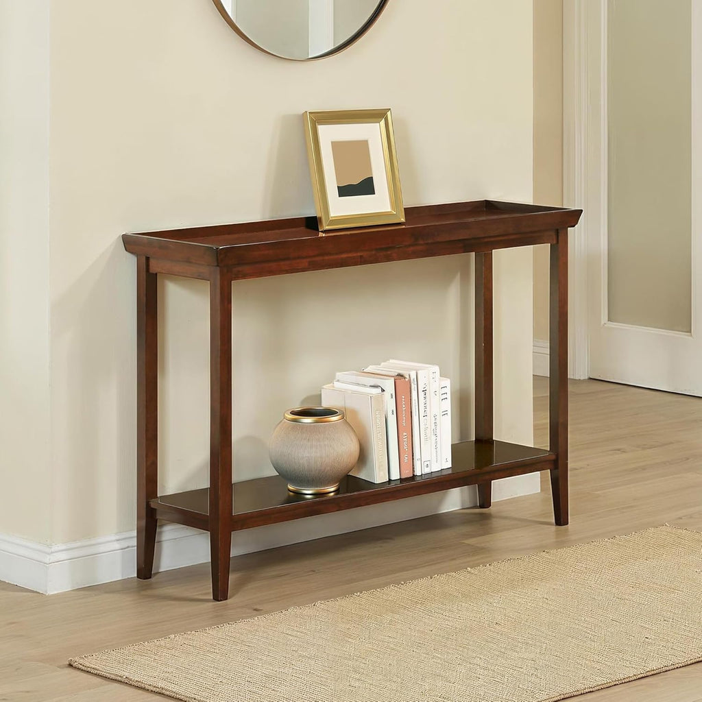 Convenience Concepts Ledgewood Console Table 48" - Modern Narrow Sofa Display Accent with Storage Shelf for Transitional, Traditional Living Room, Entryway, Hallway, or Bedroom, Espresso