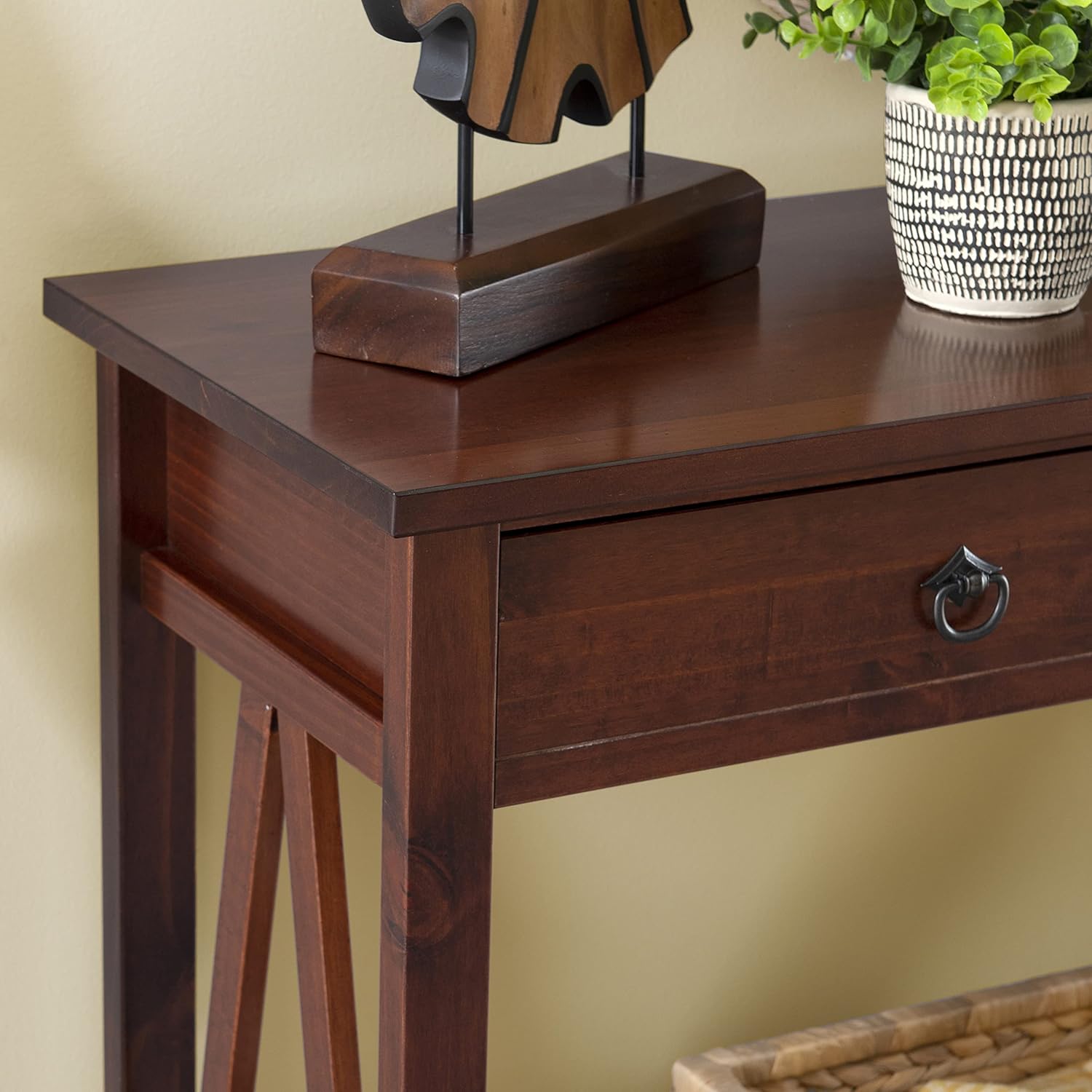 Linon Home Dcor Console Table, 42.01"w x 13.98"d x 30.71"h, Antique Tobacco
