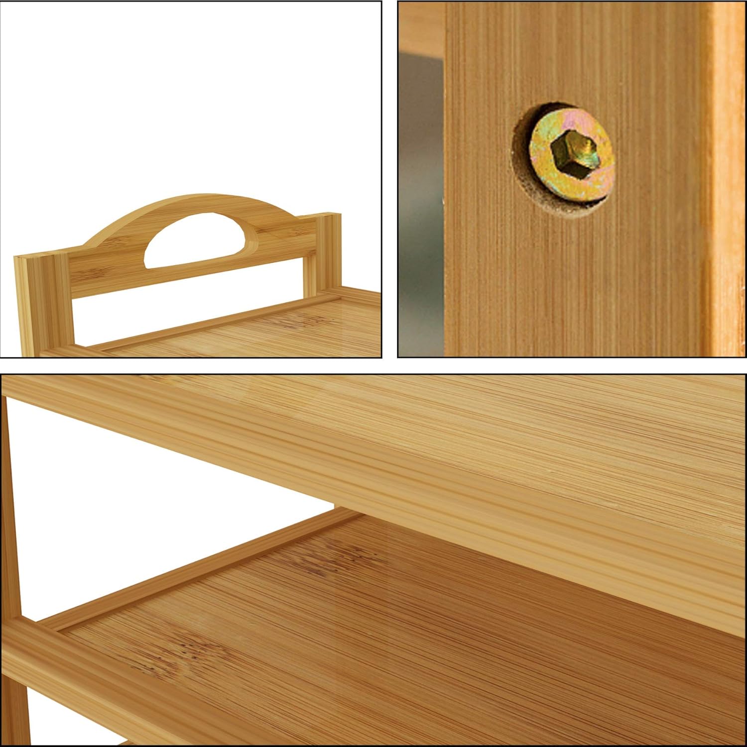 UDEAR Bamboo Shoe Rack 5-Tier Shoe Storage Organizer Entryway Shoe Shelf