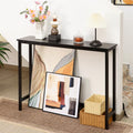 Bamboo Narrow Console Table, 39.4"(L) Wood Small Entryway Table, Accent Slim Hallway Tables, Thin Sofa Side Tables for Hallway, Living Room, Bedroom, Foyer, Walnut