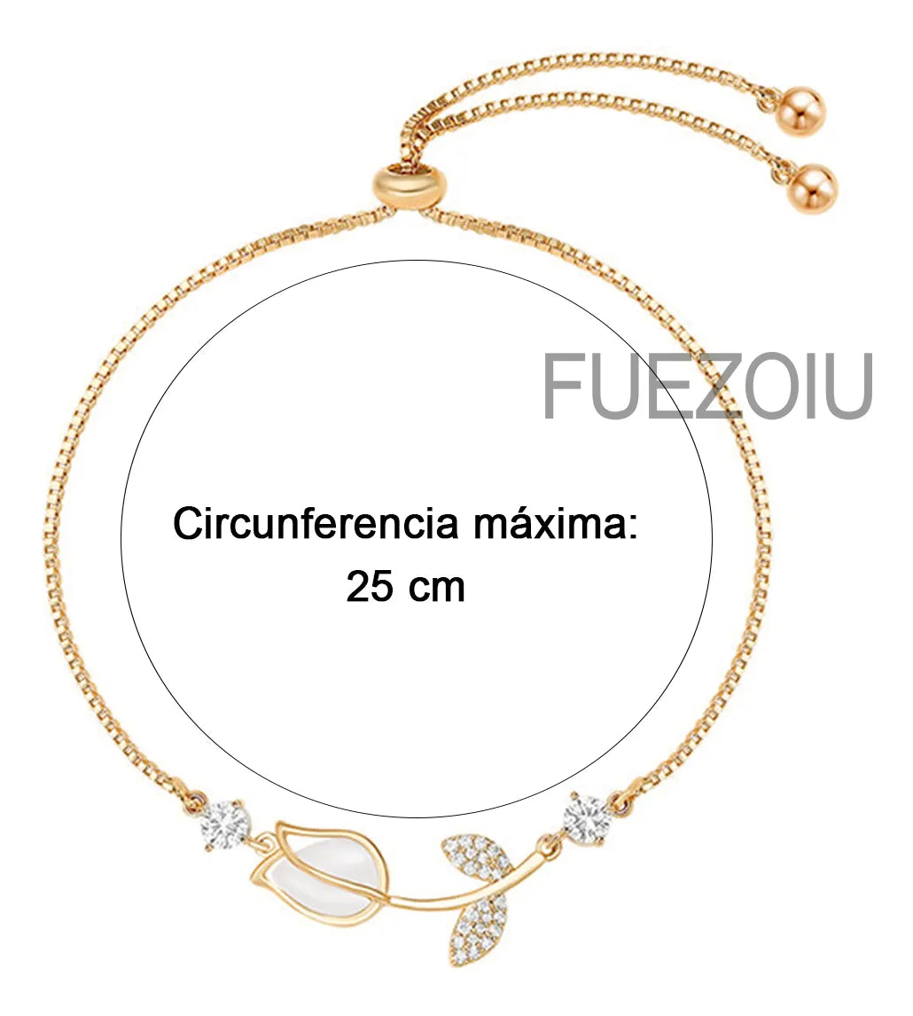 Fuezoiu Pulsera Tulipán Dijes Sofisticado Y Elegante Joyeria Mujer Regalo