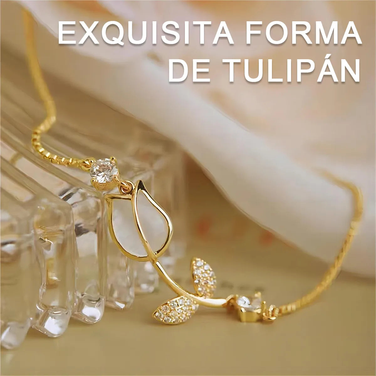 Fuezoiu Pulsera Tulipán Dijes Sofisticado Y Elegante Joyeria Mujer Regalo