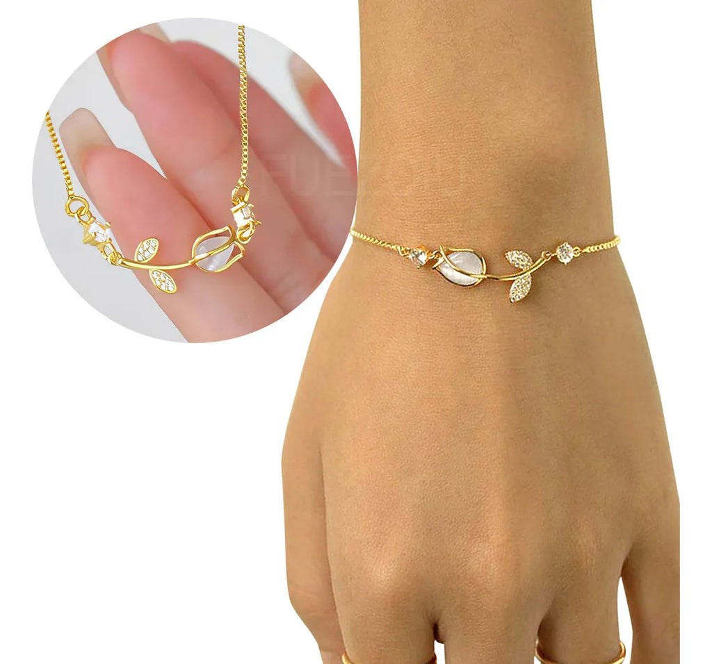 Fuezoiu Pulsera Tulipán Dijes Sofisticado Y Elegante Joyeria Mujer Regalo