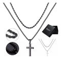 Dazisiny Collar Cadenas Cruz Dijes Hombres Joyeria Acero Inoxidable Plata.Regalos para novio y hombres,papá.Regalos de San Valentín