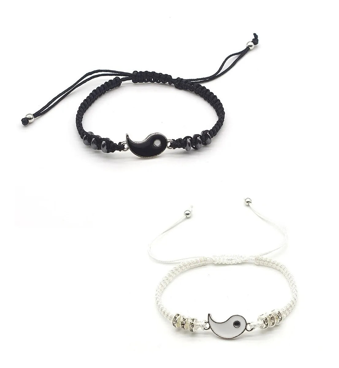 Pulsera De Pareja Yin Yang Brazalete Promesa Amor 1par Full Diámetro 15 cm