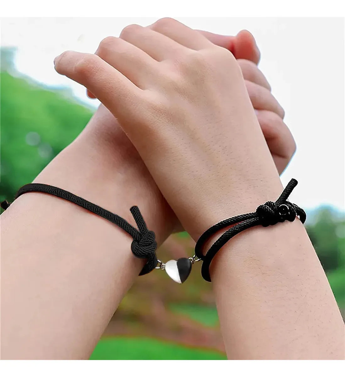 Dazisiny Pulseras Para Parejas Ajustables Con Imán Love,Amor Eterno Negro/negro.Regalos San Valentín.regalo de aniversario.Regalos para Hombre, Mujeres,Novio, Novia,pareja