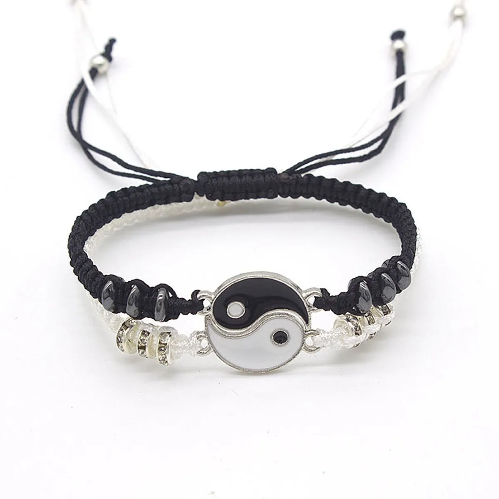 Pulsera De Pareja Yin Yang Brazalete Promesa Amor 1par Full Diámetro 15 cm