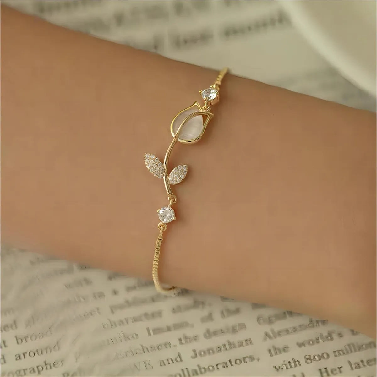 Fuezoiu Pulsera Tulipán Dijes Sofisticado Y Elegante Joyeria Mujer Regalo