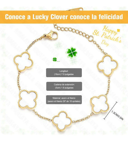 2 Pulsera Trébol Cuatro Acero Inoxidable Regalo Novia Mujer